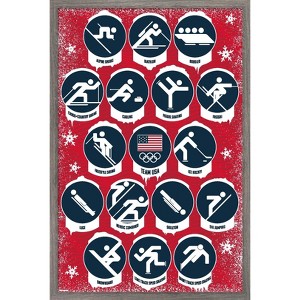 Trends International Team USA: 2026 Winter Olympics (Milan) - Pictograms Framed Wall Poster Prints - 1 of 4