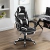Coucheta Gaming Chair with Massage Lumbar Support Collection - Height Adjustable Footrest, Swivel Seat & Headrest, Multiple Color Options - 2 of 4