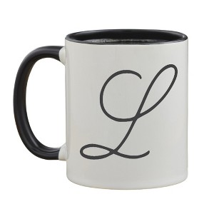 Personalization Mall Initial Accent Personalized Black 11 oz. Coffee Mug - 1 of 1