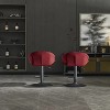 Bar Stools Set of 2 - Adjustable Barstools with Back and Footrest, Counter Height Bar Chairs for Kitchen, Pub -RED - 2 of 4