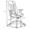 BDELITE Upholstered Adjustable Home Office Desk Chair for Adults-28.25*28.25*44 Inch - 3 of 4