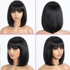 Jessie's Wig Bob Human Hair Wigs with Bangs 10 Inch Short Bob Wigs With Bangs Human Hair For Women Machine Made 1 Pc/Pack - 3 of 4