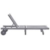 vidaXL Patio Sun Lounger with Cushion Gray Solid Acacia Wood - 2 of 4
