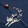 Womens Cat Reindeer Sleigh Tshirt Funny Santa Christmas Holiday Party Tee - Crazy Dog Women's T Shirt - image 2 of 4