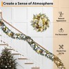 Christmas Wreath with Lights, Plug-in Style, Featuring Pinecones and Ball Ornaments, Suitable for Indoor/Outdoor Fireplaces and Railings - 3 of 4