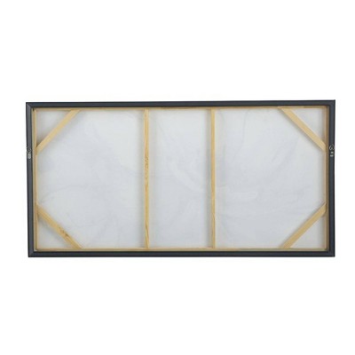 Large White and Gold Floral Canvas Print