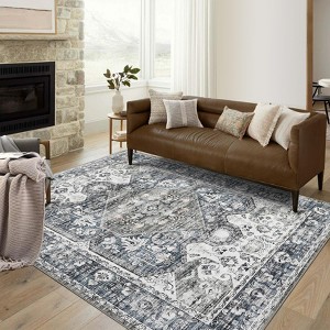 5x7 Washable Throw Rugs for Living Room, Non-Slip Carpet for Bedroom Dining Room - 1 of 4