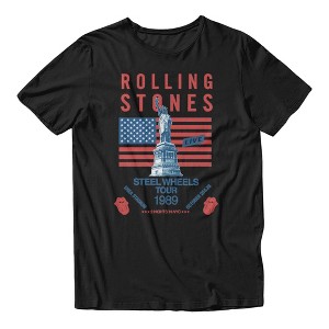 Rolling Stones 1989年北米ツアー Tシャツ Rolling Stones Men's Steel Wheels Tour 1989 USA Flag Statue T