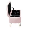 NicBex Faux Fur Fabric Storage Ottoman Bench,Upholstered Storage Ottoman with Gold Legs,Modern Storage Bench for Living Room,Bedroom,Pink - 4 of 4