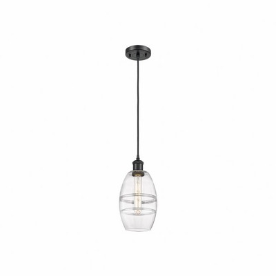 Vaz - 1 Light Cord Hung Mini Pendant In Industrial Style-8.13 Inches Tall and 5.88 Inches Wide