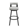 Armen Living 26" Flynn Metal with Faux Leather Swivel Counter Height Barstool - 3 of 4