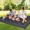 Reversible Plastic Straw Rug - Waterproof Outdoor Mat, Geometric Design for Patio, RV, Camping, Picnic - Indoor/Outdoor Use - 4 of 4