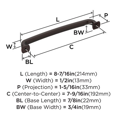 Oil-Rubbed Bronze 7-9/16" Modern Industrial Bar Pull