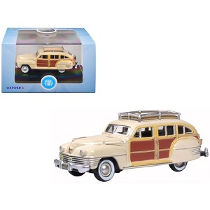 1942 Chrysler Town & Country Woody Wagon Catalina Tan w/Wood Panels & Rack 1/87 HO Scale Diecast Model Car by Oxford Diecast - 1 of 4