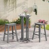 Costway 29" Patio Bar Stool Set of 2 with Curved Seat & Footrests for Backyard Outdoor Brown/Black/Gray - 4 of 4