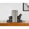 HomeRoots Set of Two 7" Black Cast Iron Horse Decorative Bookends - 2 of 4