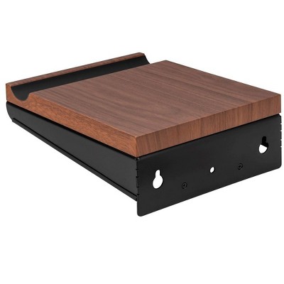 Compact Walnut and Black Wall-Mounted Bike Storage Rack