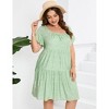 Coolmee Womens Plus Size Summer Midi Dresses Casual Ruffle Sleeve Tiered Swing Sundress with Pockets - 4 of 4