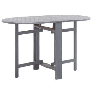 vidaXL Patio Table Gray 47.2 in.x27.6 in.x29.1 in. Solid Acacia Wood - 1 of 4