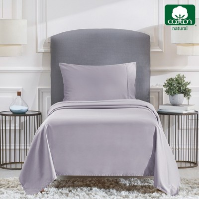 Lavender Gray Twin Cotton Sateen Sheet Set
