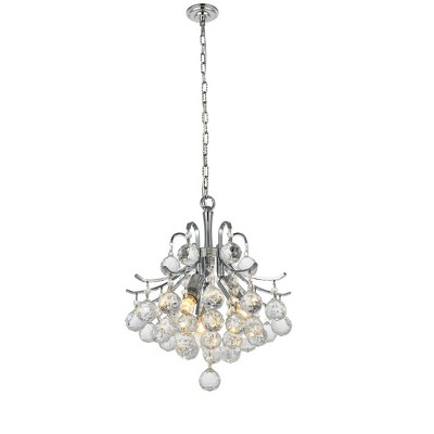 Elegant Lighting Toureg 3 light Chrome Pendant Clear Royal Cut Crystal