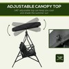 PAGED Porch Swing Outdoor Swing with Adjustable Tilt Canopy, A-Frame Steel, Breathable Mesh for Porch, Garden, Backyard - 3 of 4