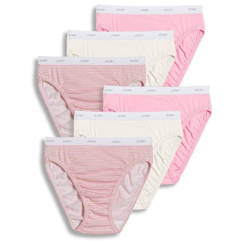 Jockey Women's Plus Size Classic French Cut - 6 Pack 8 Sienna Sunset/simple  Pink Stripe/ivory : Target