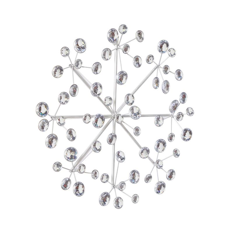 Metal Starburst Wall Decor with Crystal Embellishment Silver - Olivia &#38; May, 4 of 5