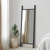 Wooakway Solid Wood Full Length Mirror Accent Wall Mirror Novelty Cheval Mirror Black - 3 of 4