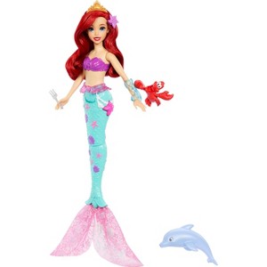 Disney Princess Ocean Friends Ariel Swimming Mermaid Doll with Squirt Toy, Figure & 4 Accessories - 1 of 4