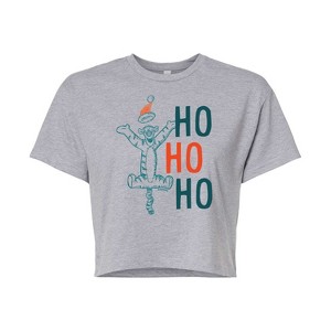Women's - Winnie the Pooh - Tigger Christmas Ho Ho Ho Cropped Graphic T-Shirt - 1 of 4
