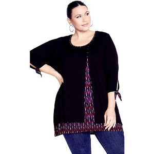 Avenue Women's Plus Size Alena Print Tunic - 1 of 4