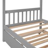 NicBex Twin Size Loft Bed Roof Shape Pine Bed Frame with Twin Trundle and Headboards for Bedroom, No Box Spring Required - 4 of 4