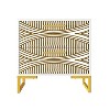 Hommoo Painted Printing End Table Bedside Table White - 4 of 4