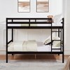 NicBex Bunk Bed,Wood Bunk Bed Frame with Ladder and High Guardrail,Twin Size Bed Frame for Kids Teens,No Box Spring Needed - 3 of 4