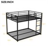 RISOKEYS Metal Bunk Bed Full Over Full, Low Profile Bunk Bed Frame with Ladder & Full Length Guardrail, Twin Size Bed Frame for Kids Teens - Black - 3 of 4