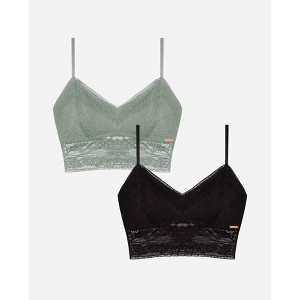 Women's Wo's 2-pack Lace Longline Bralette - Danskin - 1 of 4