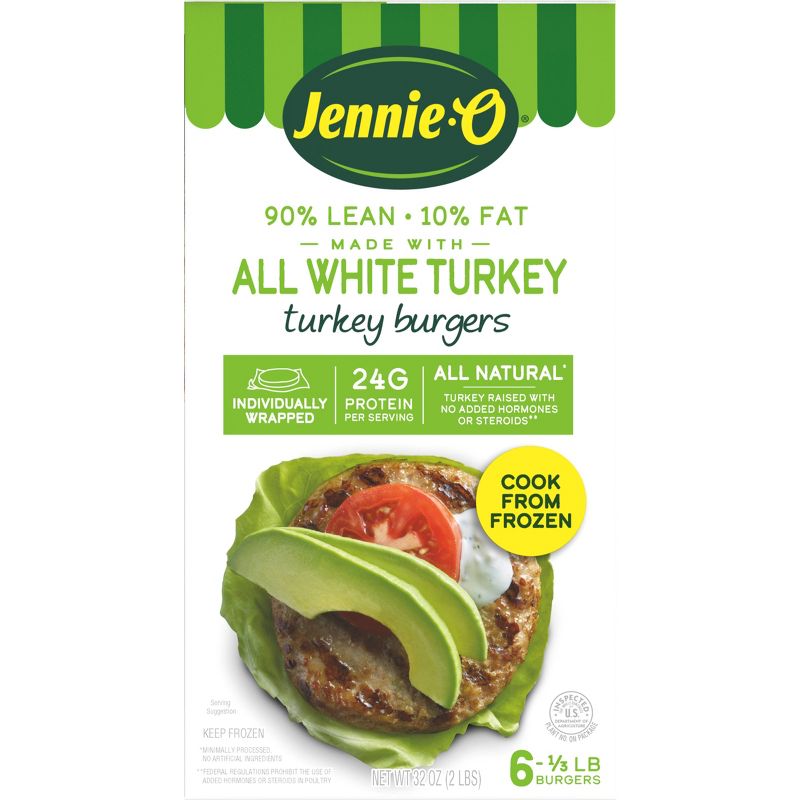 Jennie-O All-Natural White Turkey Burgers - Frozen - 32oz/6ct, 4 of 13