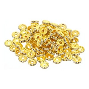 Unique Bargains Rhinestone Small Round Bulk Glass Spacer Beads for Jewelry Making 100 Pcs - 1 of 4
