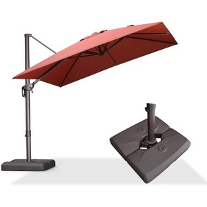 PURPLE LEA Cantilever Patio Umbrella with Base Included Square Umbrella with 360° Rotation and Aluminum Offset Hanging Outdoor Umbrella - 1 of 1