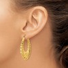 Black Bow Jewelry 5mm x 40mm Polished 14k Yellow Gold Twisted Oval Shrimp Hoop Earrings - 3 of 4