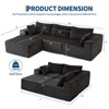 Corduroy Sponge Compression Sofa,Modular Sectional Sofa, with Deep Seat, Comfy Memory Foam Sofa for Living Room Bedroom - 3 of 4