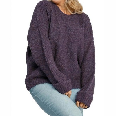 Women's Fluffy Boucle Pullover Knit Sweater - Plus - umgee