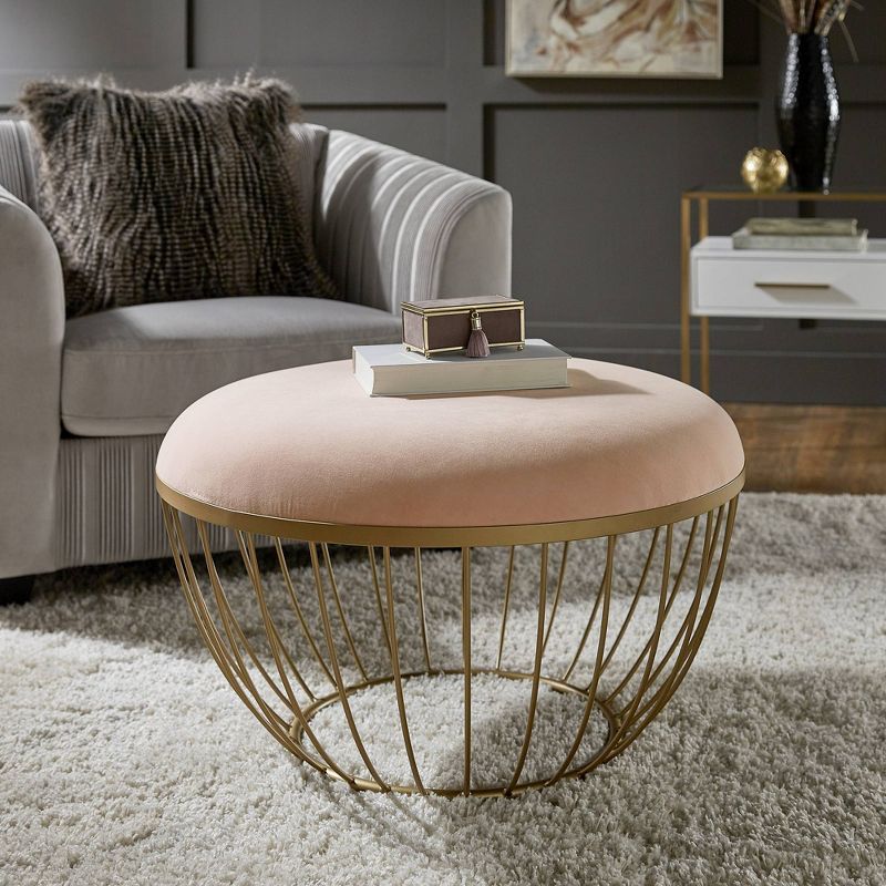 Gillian Fabric Upholstered Cocktail Ottoman - Inspire Q, 3 of 8