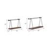 Sagebrook Home Set of 2 Wall Shelves - 12"/14" Brown and Black Wood and Metal Rustic Floating Swing Wall Shelves - 2 of 4