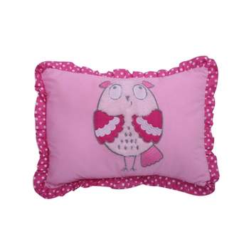 Bacati - Owls Pink/Grey Girls Cotton Throw Pillow