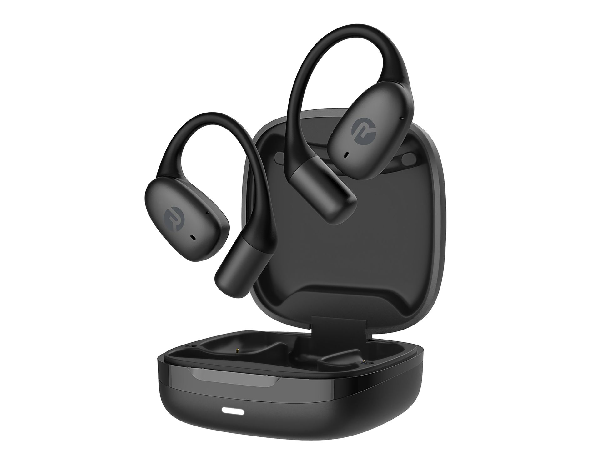 Raycon® Essential Bluetooth® Open-Ear Earbuds with Mic, Earhooks, and Charging Case, DSP, up to 36 Hours Play Time, IPX5 Waterproof