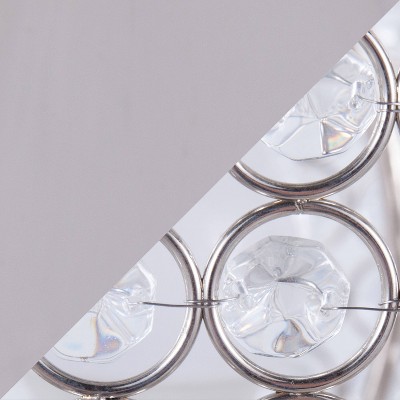 Polished Nickel Table Lamp with Crystal Bead Shade, 27.25"