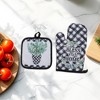 Unique Bargains Oven Mitts and Pot Holder Home Text Print Polyester Closed Cell Foam Black - 4 of 4
