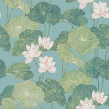 RoomMates Lily Pads Peel & Stick Wallpaper Blue/Green